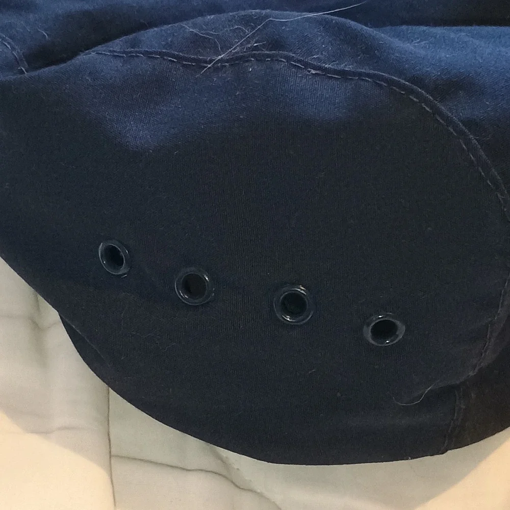 RARE Vtg Eddie Bauer XL Navy Seaman's‎ Cap w/ Snaps ACTWU Union Made in USA - Picture 4 of 8